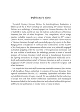 Load image into Gallery viewer, TWENTIETH CENTURY GERMAN FICTION: AN INTERDISCIPLINARY EVALUATION